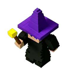 Witch Apprentice (Voxel) - 256x256 pixel art sprite