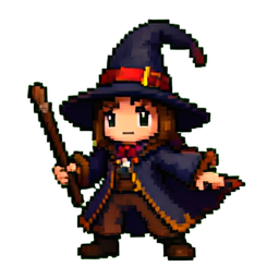 Witch Apprentice - 256x256 pixel art sprite