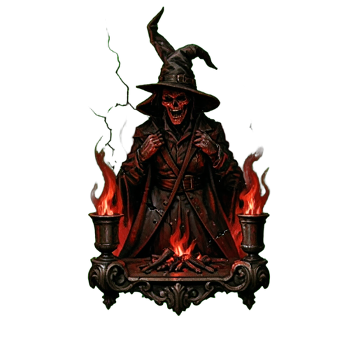 Hoguera de la Bruja — sprite pixel art 512×512