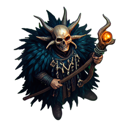 Médico bruja (Cinemático) — sprite pixel art 256×256