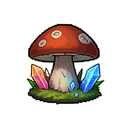 Pilz des Magiersgarten — 256×256 Pixel-Art-Sprite