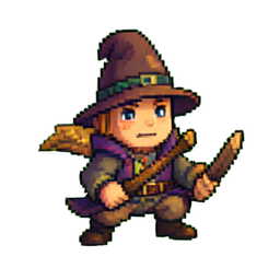 Zauberstudium (Filmisch) — 256×256 Pixel-Art-Sprite