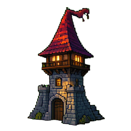 Wizard Tower - 256x256 pixel art sprite