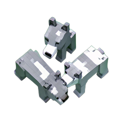 Wolf Pack (Voxel) - 256x256 pixel art sprite