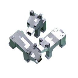 Wolf Pack (Voxel) — 256×256 pixel art sprite