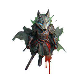 Wolf Samurai (Atmospheric) - 256x256 pixel art sprite