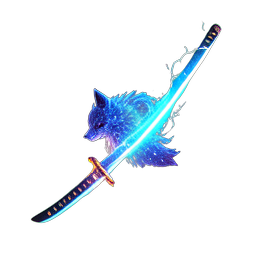 Samouraï Loup (Effets) — sprite pixel art 256×256