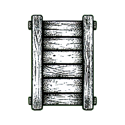 Wood Bridge (1-Bit) - 256x256 pixel art sprite