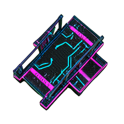 Holzbrücke (Cyberpunk) — 256×256 Pixel-Art-Sprite