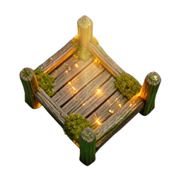 Wood Bridge (HD-2D) - 256x256 pixel art sprite