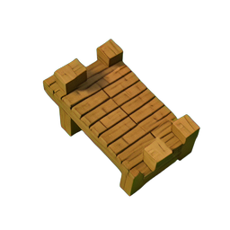 Wood Bridge (Voxel) - 256x256 pixel art sprite