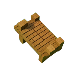 Holzbrücke (Voxel) — 256×256 Pixel-Art-Sprite