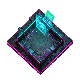 Molo de madeira (Cyberpunk) — sprite pixel art 256×256