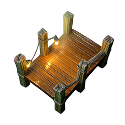 Wood Dock (HD-2D) - 256x256 pixel art sprite