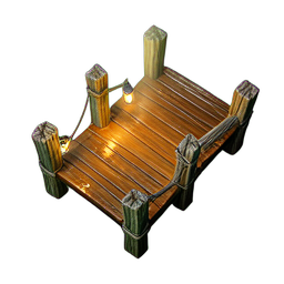 Wood Dock (HD-2D) — 256×256 pixel art sprite