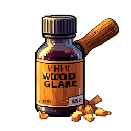 Bouteille de colle à bois — sprite pixel art 256×256
