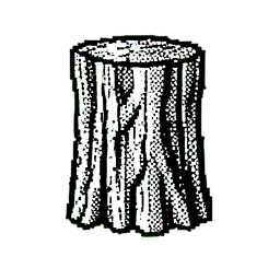 Wood Log (1-Bit) - 256x256 pixel art sprite