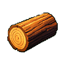 Wood Log - 256x256 pixel art sprite