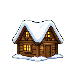 Holzhaufen mit Schneedecke (Filmisch) — 256×256 Pixel-Art-Sprite