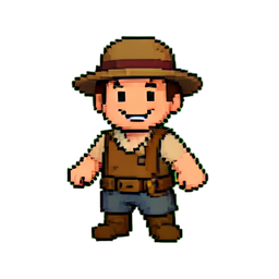Leñador NPC — sprite pixel art 256×256