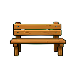 Wooden Bench Rustic — 256×256 pixel art sprite