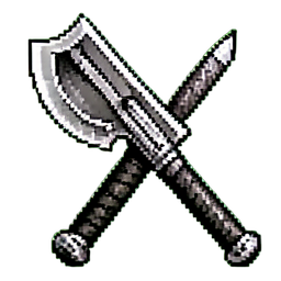 Hache en bois — sprite pixel art 256×256