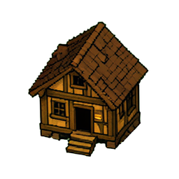 Wooden House (16-Bit) - 256x256 pixel art sprite