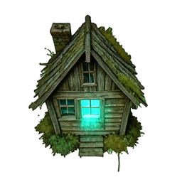Wooden House (Atmospheric) - 256x256 pixel art sprite