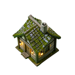 Wooden House (HD-2D) - 256x256 pixel art sprite