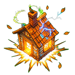 Wooden House (VFX) - 256x256 pixel art sprite