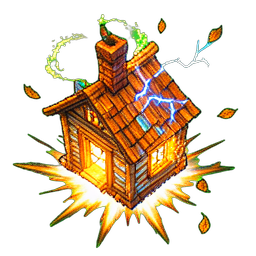Holzhaus (VFX) — 256×256 Pixel-Art-Sprite