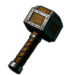 Holzhammer — 256×256 Pixel-Art-Sprite