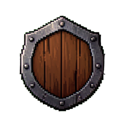 Wooden Shield (16-Bit) - 256x256 pixel art sprite