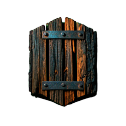 Wooden Shield (Cinematic) - 256x256 pixel art sprite
