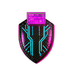 Wooden Shield (Cyberpunk) - 256x256 pixel art sprite