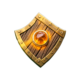 Wooden Shield (HD-2D) - 256x256 pixel art sprite