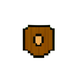 Wooden Shield (Low-Res) - 256x256 pixel art sprite