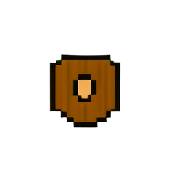Bouclier de bois (Basse résolution) — sprite pixel art 256×256