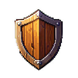 Wooden Shield - 256x256 pixel art sprite
