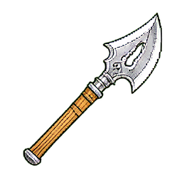 Faucille en bois — sprite pixel art 256×256
