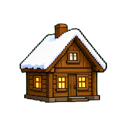 Atelier de traîneaux en bois (Cinématique) — sprite pixel art 256×256
