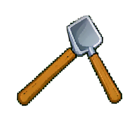 Ensemble de cuillères en bois — sprite pixel art 256×256