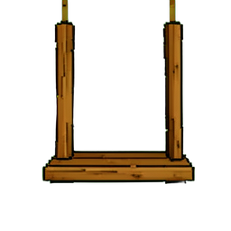 Columpio de madera — sprite pixel art 256×256