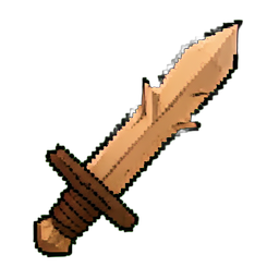 Wooden Sword (16-Bit) - 256x256 pixel art sprite