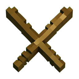 Wooden Sword (Voxel) - 256x256 pixel art sprite