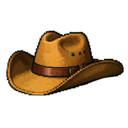 Woll-Cowboyhut (Pixel Art) — 256×256 Pixel-Art-Sprite