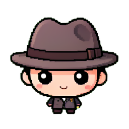 Chapéu Fedora de lã (Arte Pixelado) — sprite pixel art 256×256