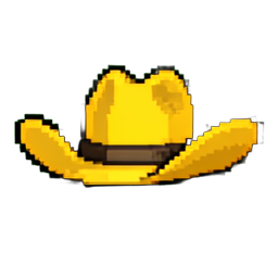 Chapéu de cowboy amarelo — sprite pixel art 256×256