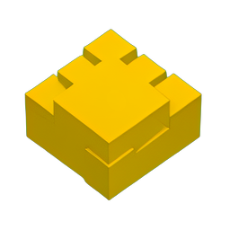 Yellow Gem (Voxel) - 256x256 pixel art sprite