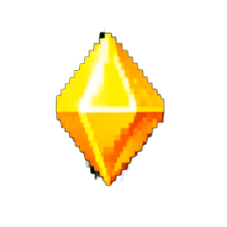 Yellow Gem - 256x256 pixel art sprite
